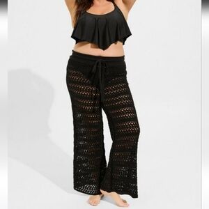 🆕️🩱 CROCHET FULL LENGTH COVER UP PANT - BLACK🩱